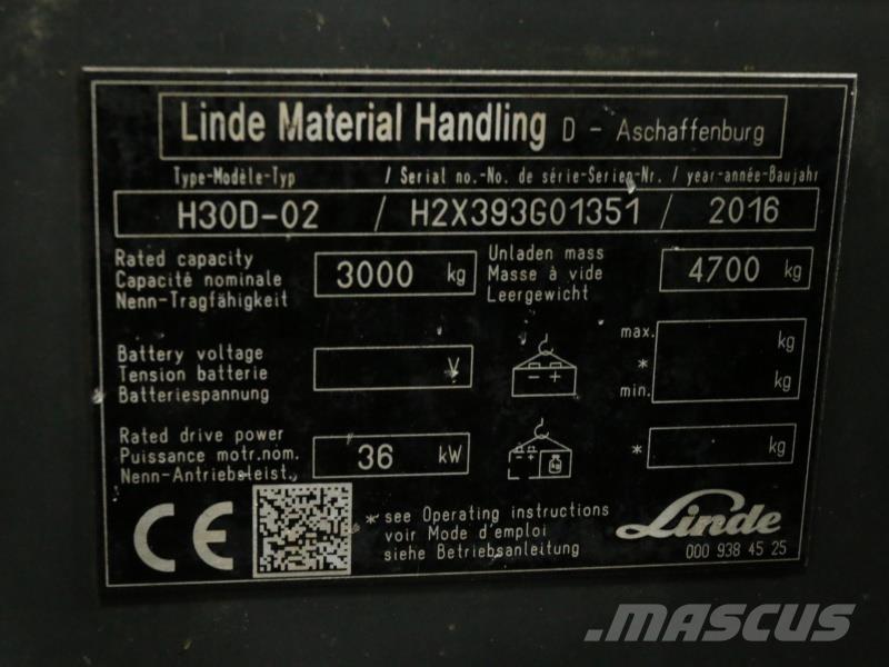 Linde H30D-02 393 Diesel heftrucks
