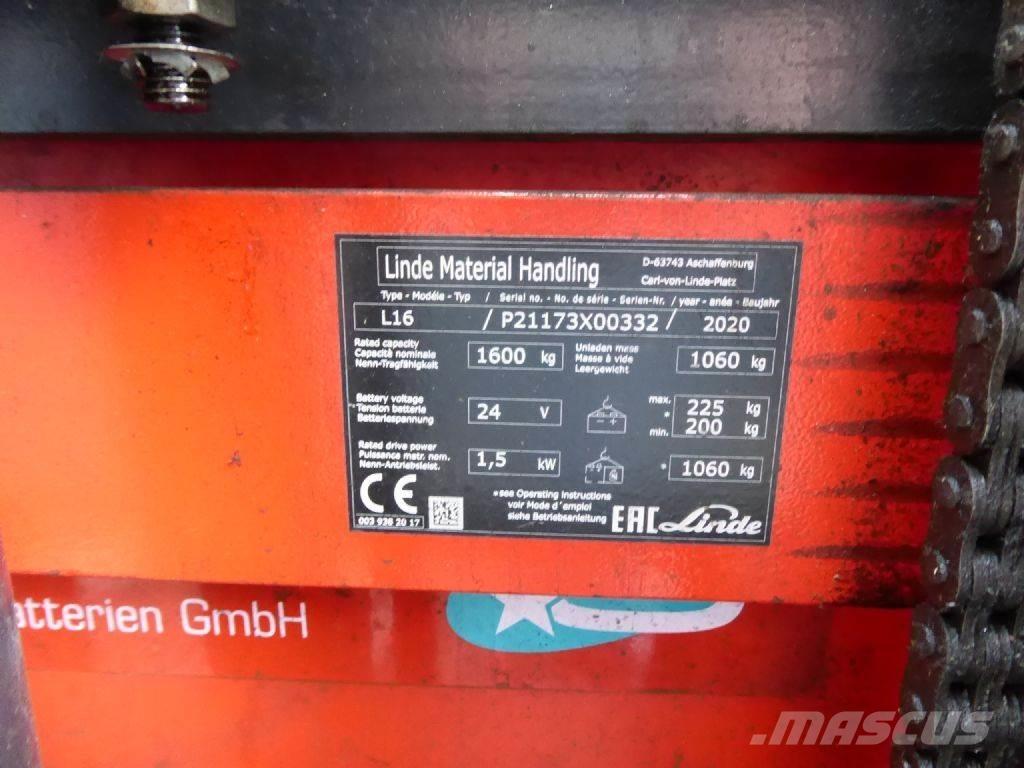 Linde L16 Stapelaar meeloop