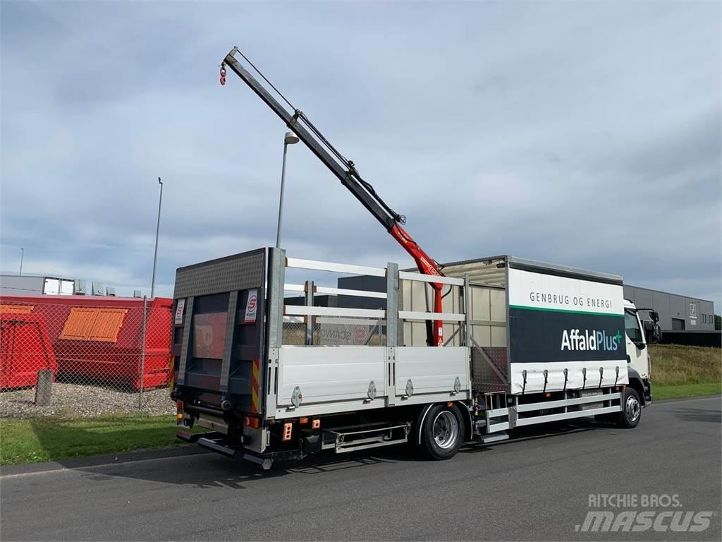 DAF LF210 4x2 FA Vlakke laadvloer met kraan