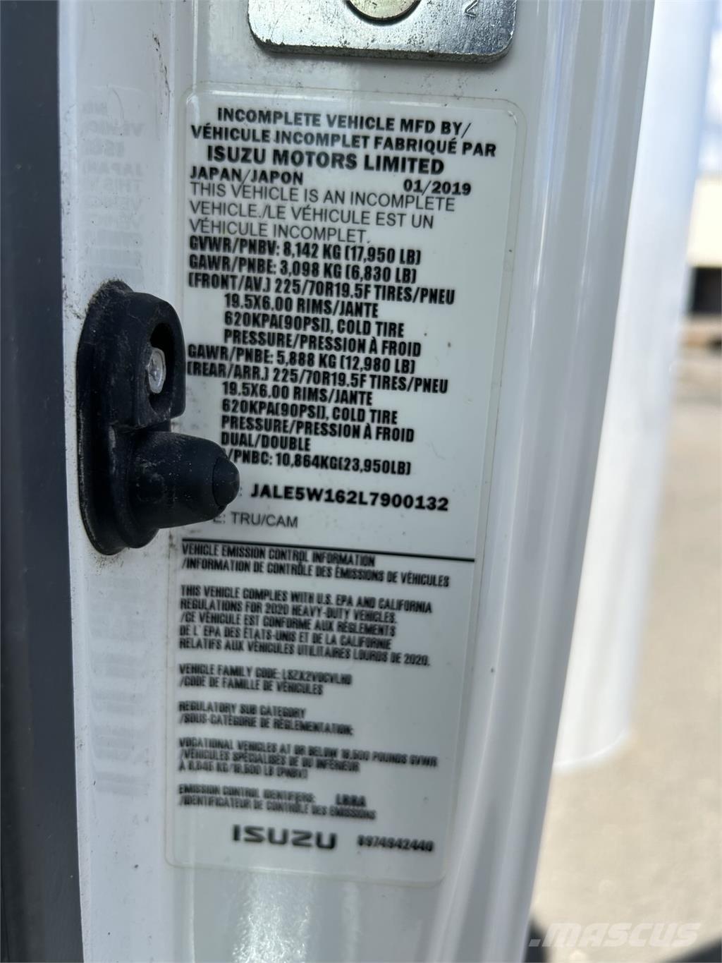 Isuzu NQR Bakwagens met gesloten opbouw