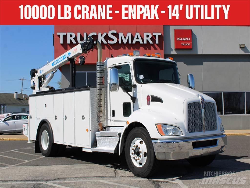 Kenworth T370 Vlakke laadvloer met kraan