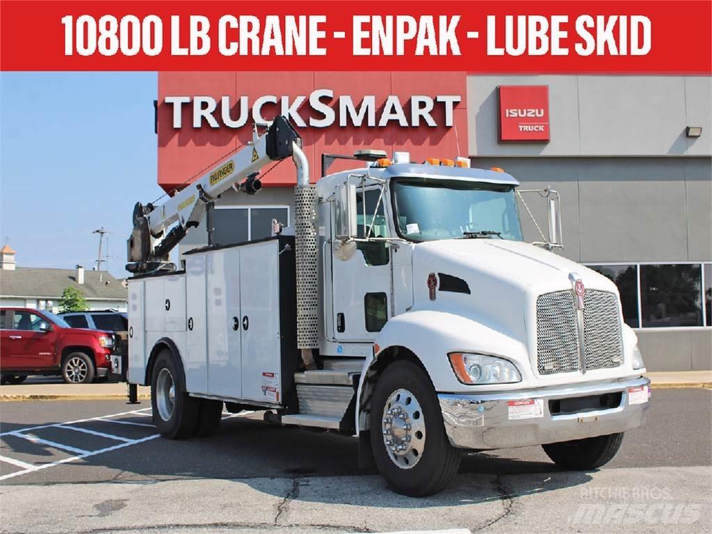 Kenworth T370 Vlakke laadvloer met kraan