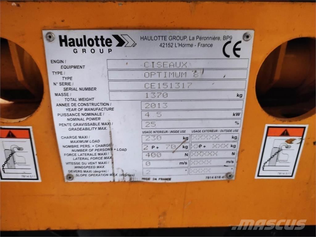 Haulotte OPTIMUM8 Schaarhoogwerkers
