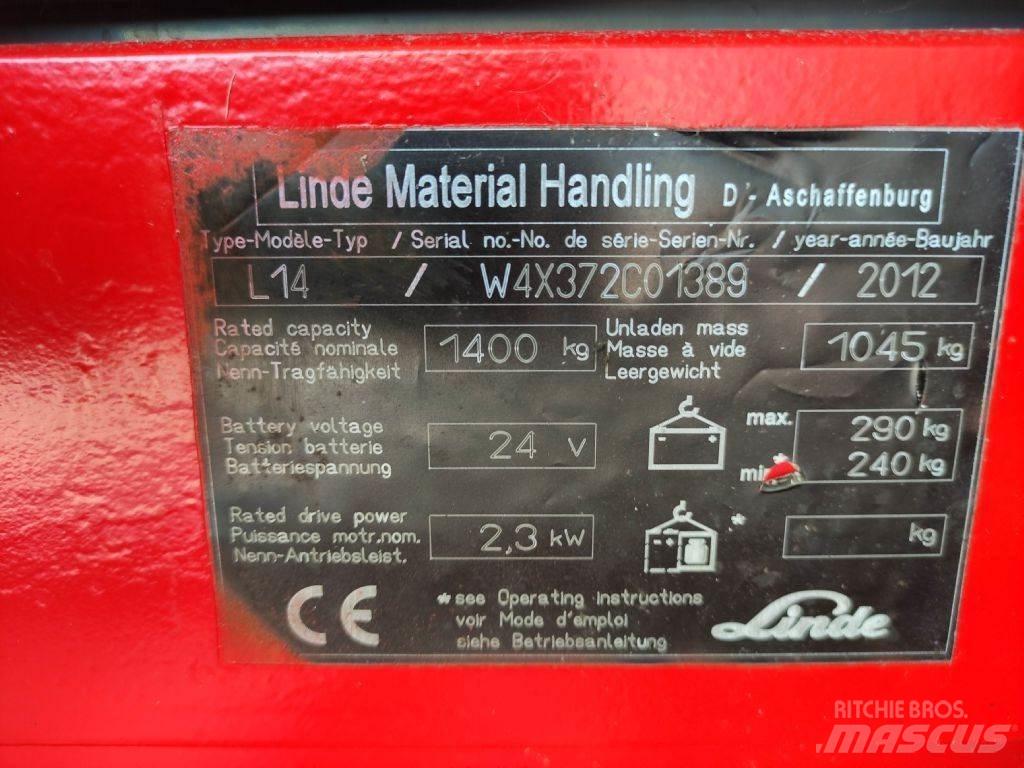 Linde L14-372 Stapelaar meeloop