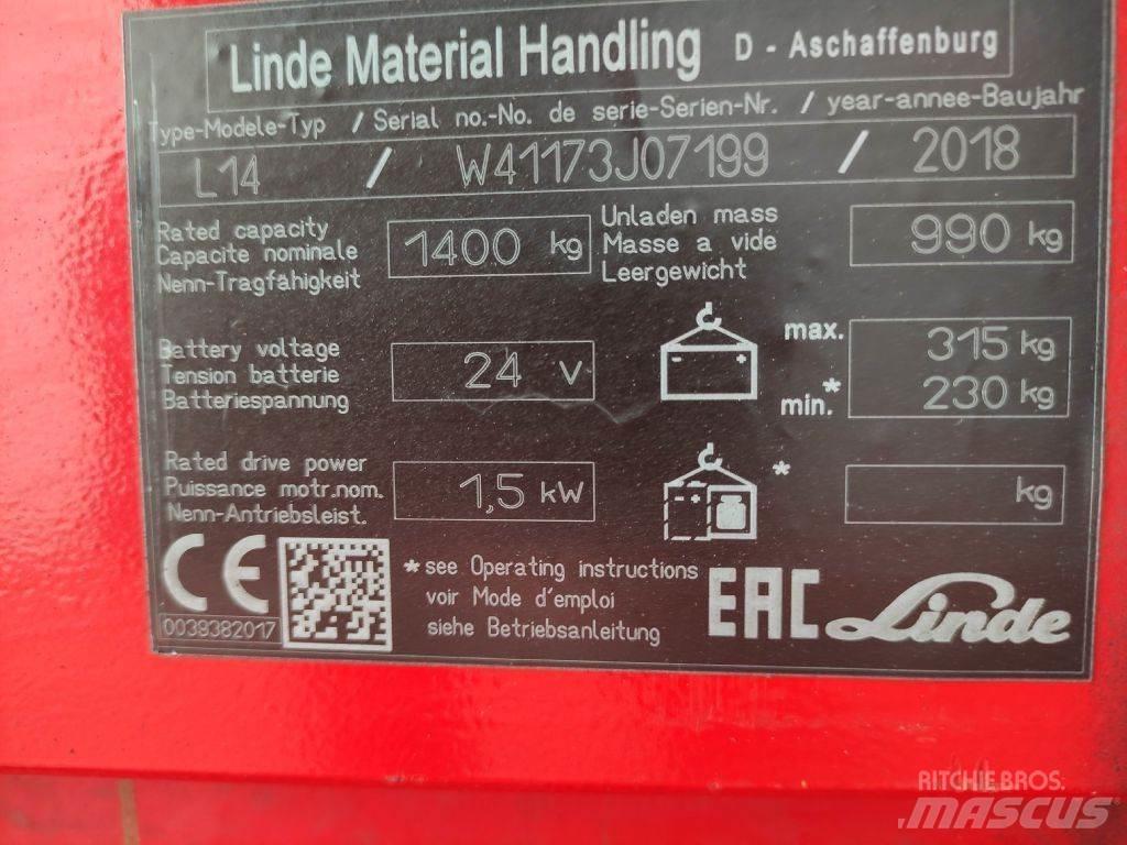 Linde L14i Stapelaar meeloop