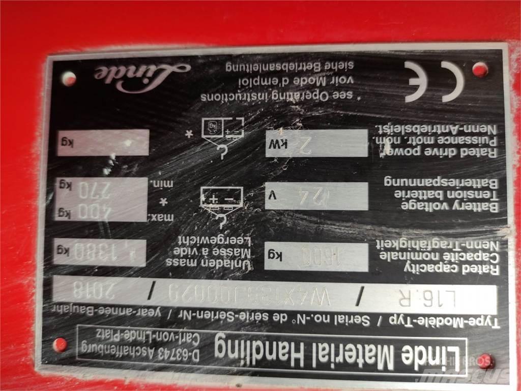 Linde L16 R Stapelaar meeloop