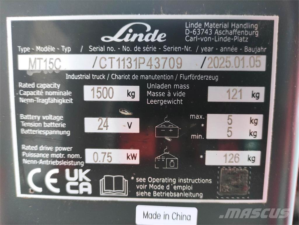 Linde MT15C Electro-pallettrucks