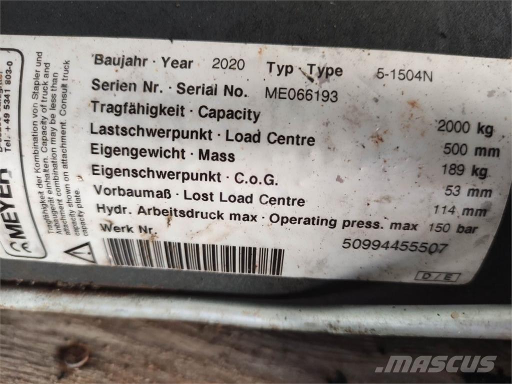 Meyer 5-1504N Laden en Lossen - overige