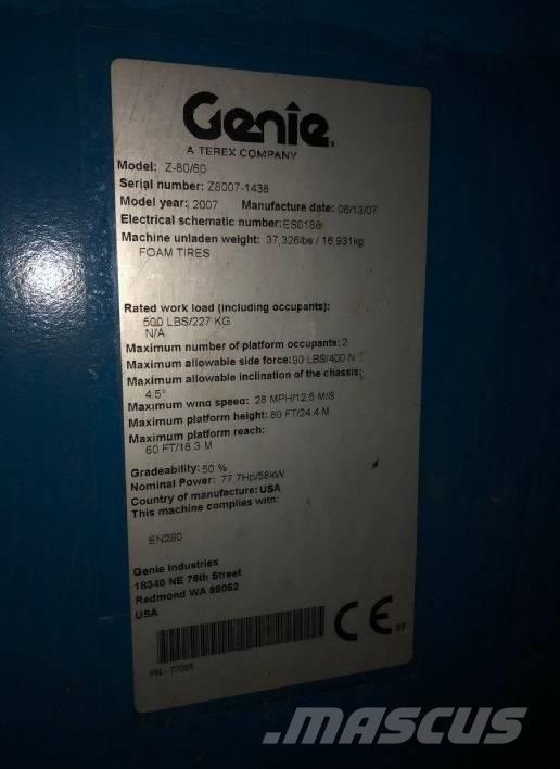 Genie Z 80/60 Knikarmhoogwerkers