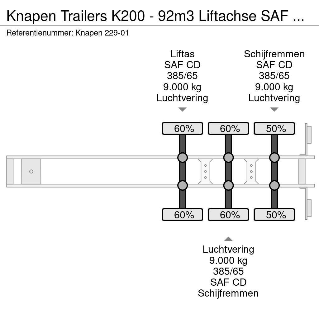 Knapen Trailers K200 - 92m3 Liftachse SAF Agrar APK/TUV 0 Schuifvloeropleggers