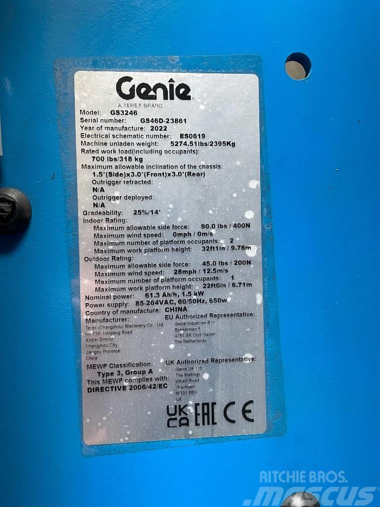 Genie GS 3246 E-DRIVE, ELECTRIC, 12M, NEW, WARRANTY Scissor lifts
