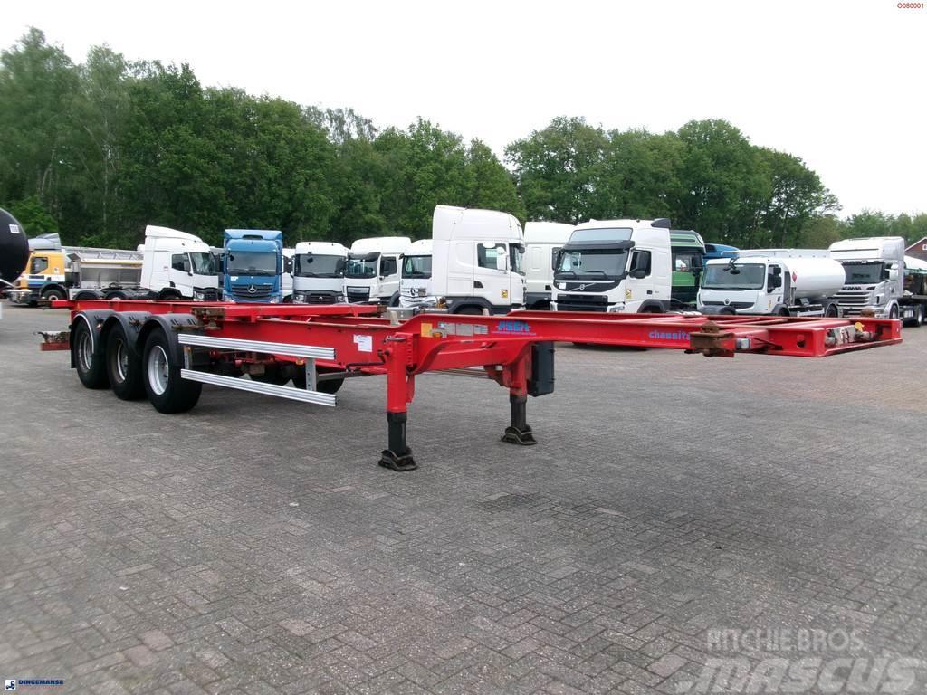Asca 3-axle container trailer 20, 40, 45 ft Containerchassis