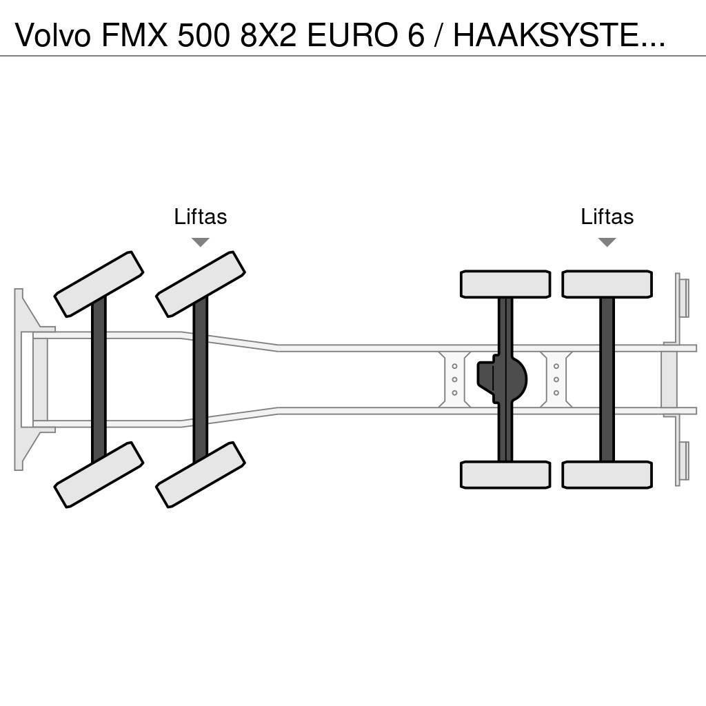 Volvo FMX 500 8X2 EURO 6 / HAAKSYSTEEM / PERFECT CONDITI Vrachtwagen met containersysteem
