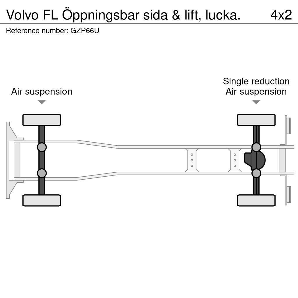 Volvo FL Öppningsbar sida & lift, lucka. Bakwagens met gesloten opbouw