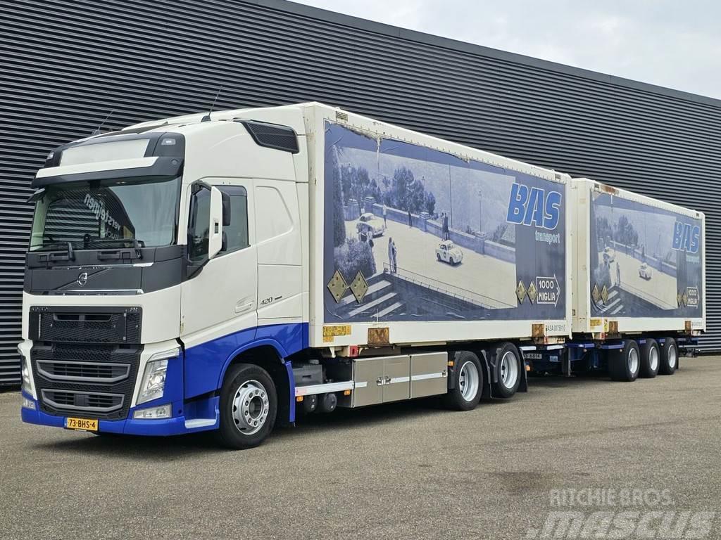 Volvo FH 420 6x2 / COMBI / BDF / BOX / GROENEWEGEN TRAIL Containertrucks met kabelsysteem