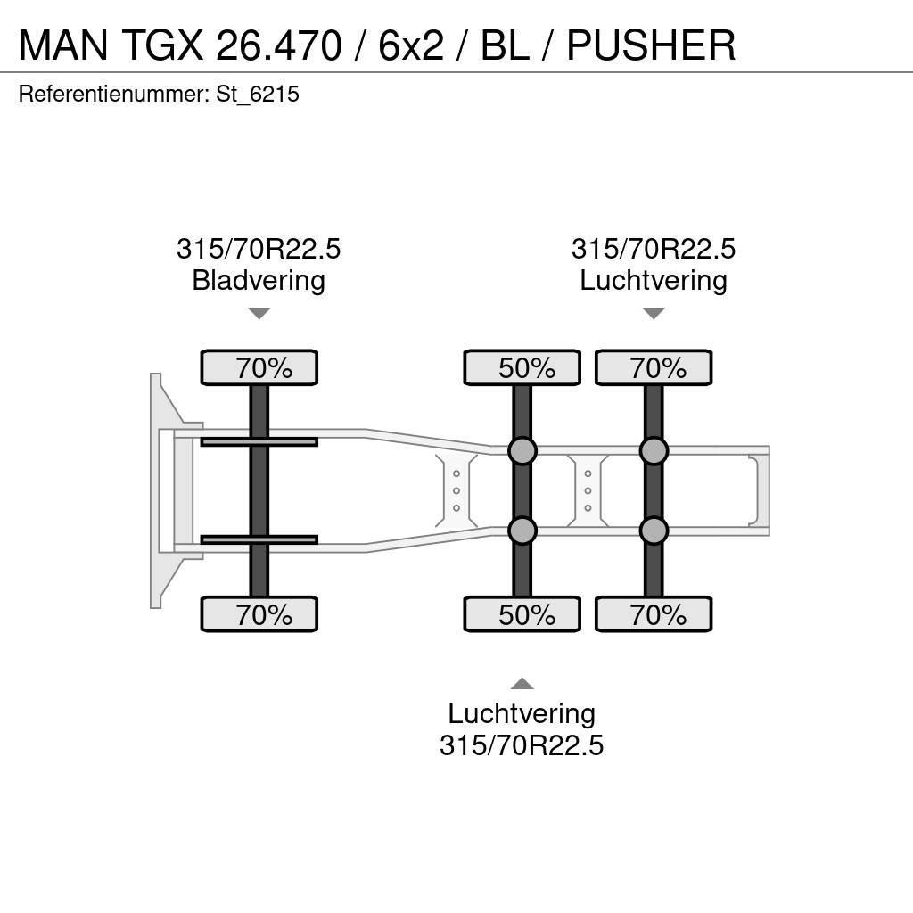 MAN TGX 26.470 / 6x2 / BL / PUSHER Trekkers