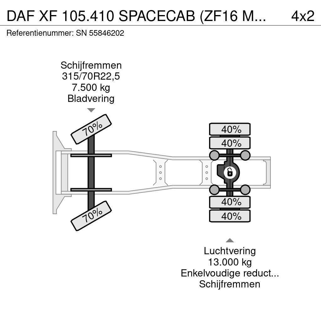 DAF XF 105.410 SPACECAB (ZF16 MANUAL GEARBOX / MX-BRAK Trekkers