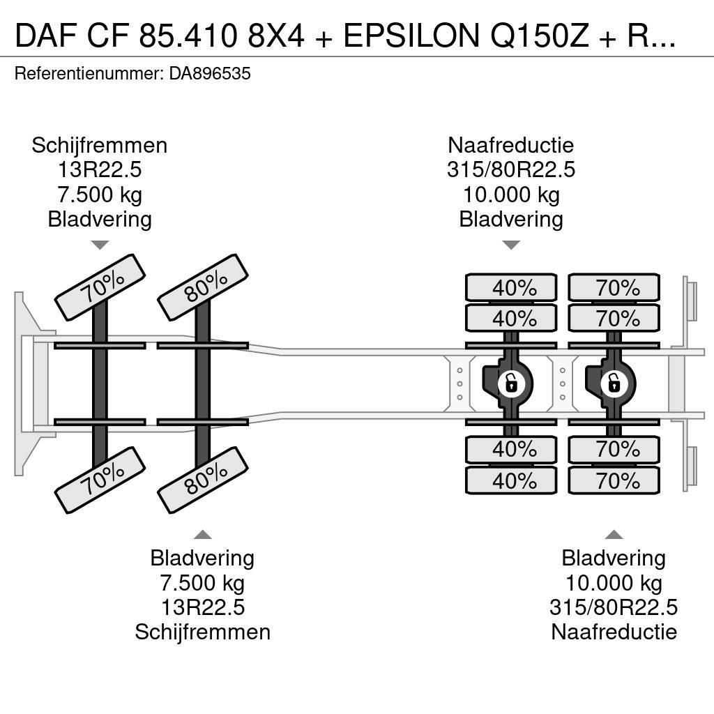 DAF CF 85.410 8X4 + EPSILON Q150Z + REMOTE - FULL STEE Kipper