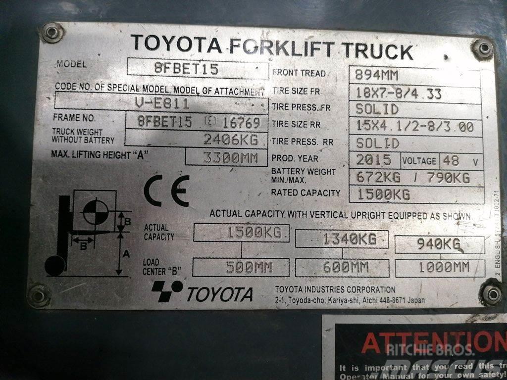 Toyota 8FBET15 Elektrische heftrucks