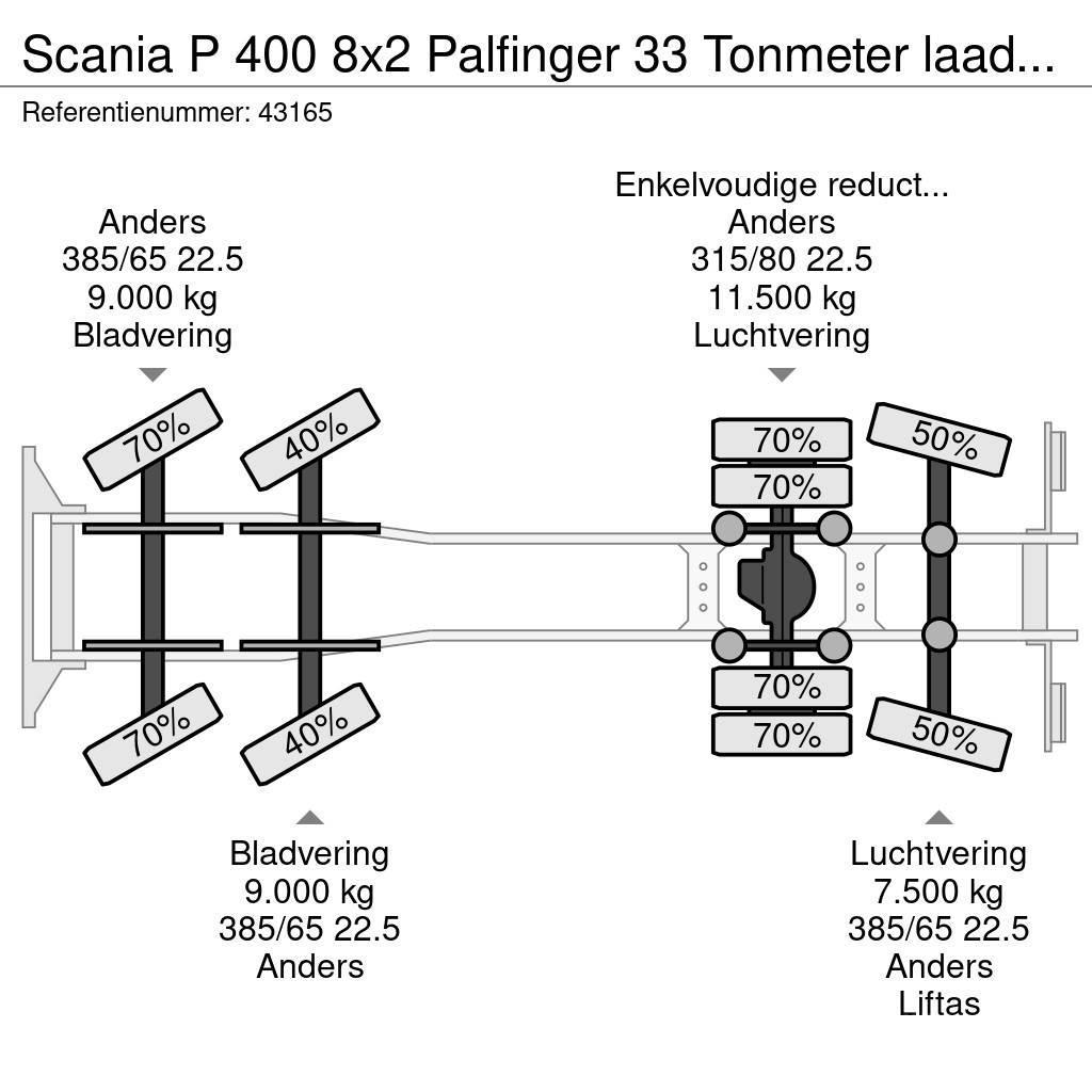 Scania P 400 8x2 Palfinger 33 Tonmeter laadkraan Vrachtwagen met containersysteem