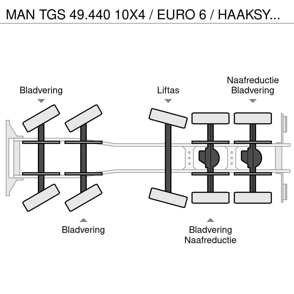 MAN TGS 49.440 10X4 / EURO 6 / HAAKSYSTEEM VDL 30 TONS Vrachtwagen met containersysteem