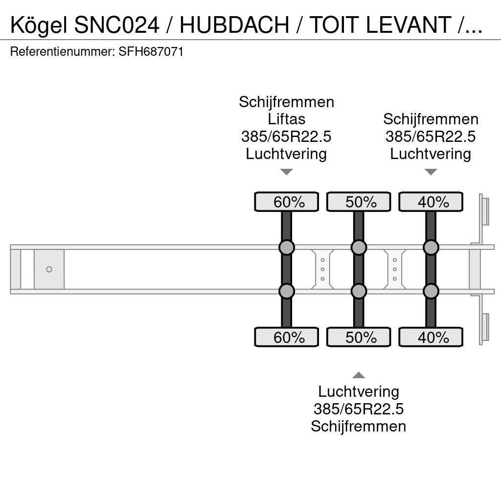 Kögel SNC024 / HUBDACH / TOIT LEVANT / HEFDAK / LIFTAS Schuifzeilen