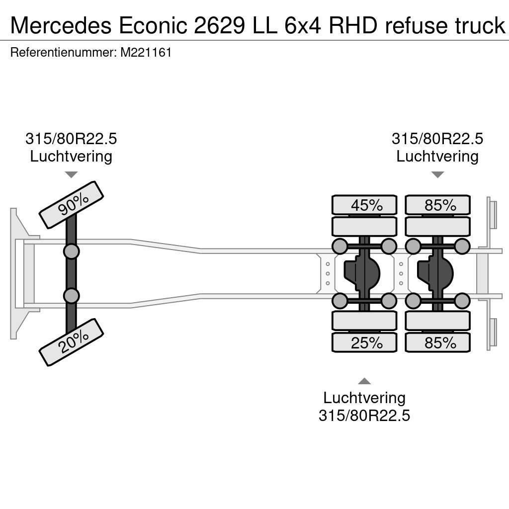 Mercedes-Benz Econic 2629 LL 6x4 RHD refuse truck Vuilniswagens