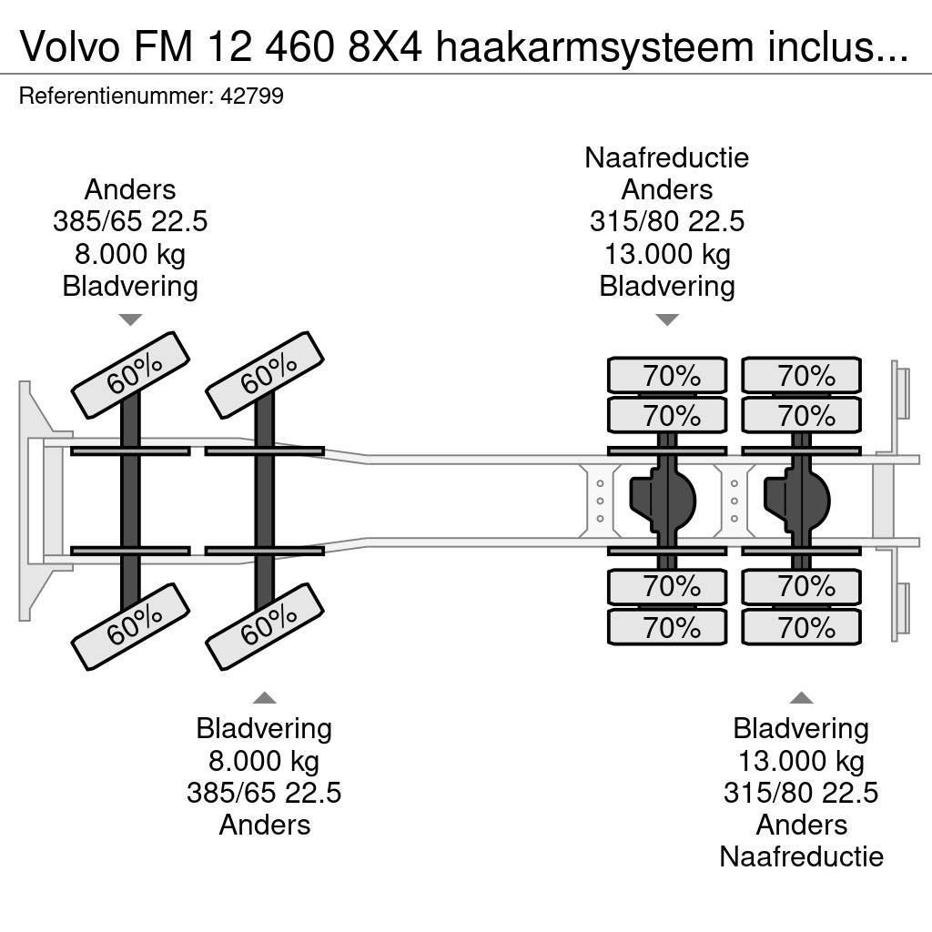 Volvo FM 12 460 8X4 haakarmsysteem inclusief container m Vrachtwagen met containersysteem