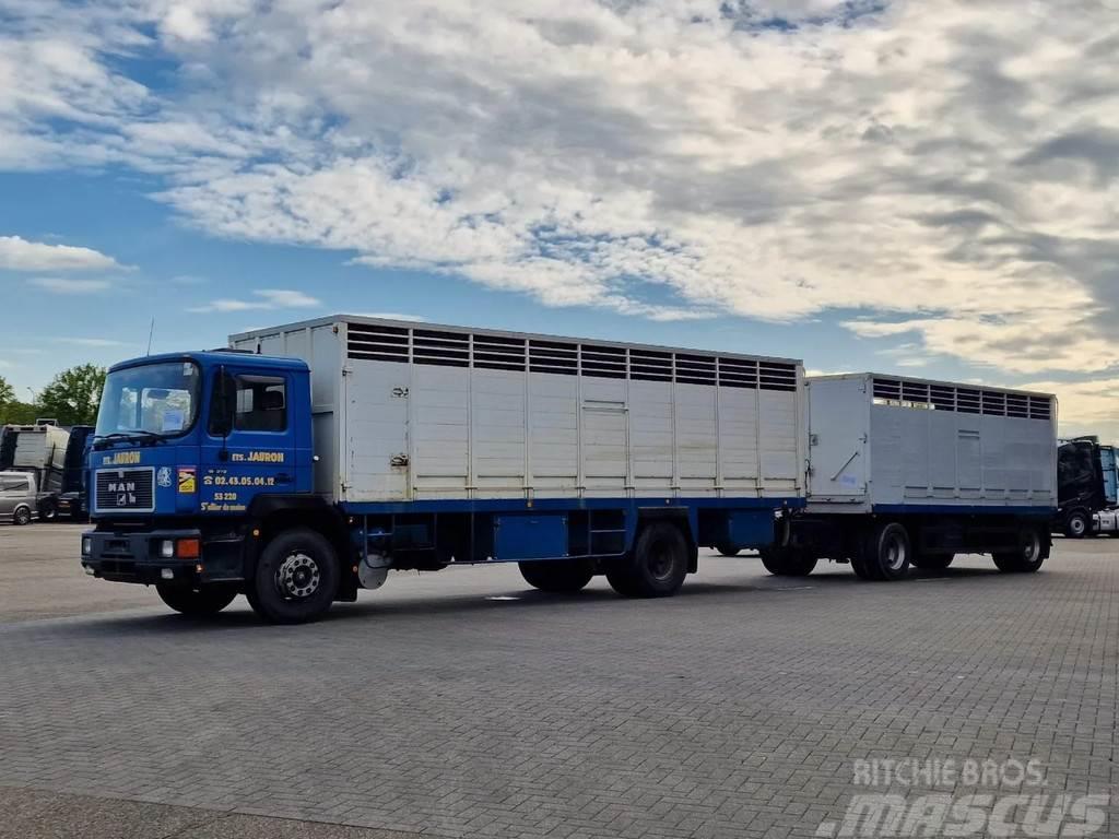 MAN 19.372 4x2 Livestock Guiton - Truck + Trailer - Ma Dieren transport trucks