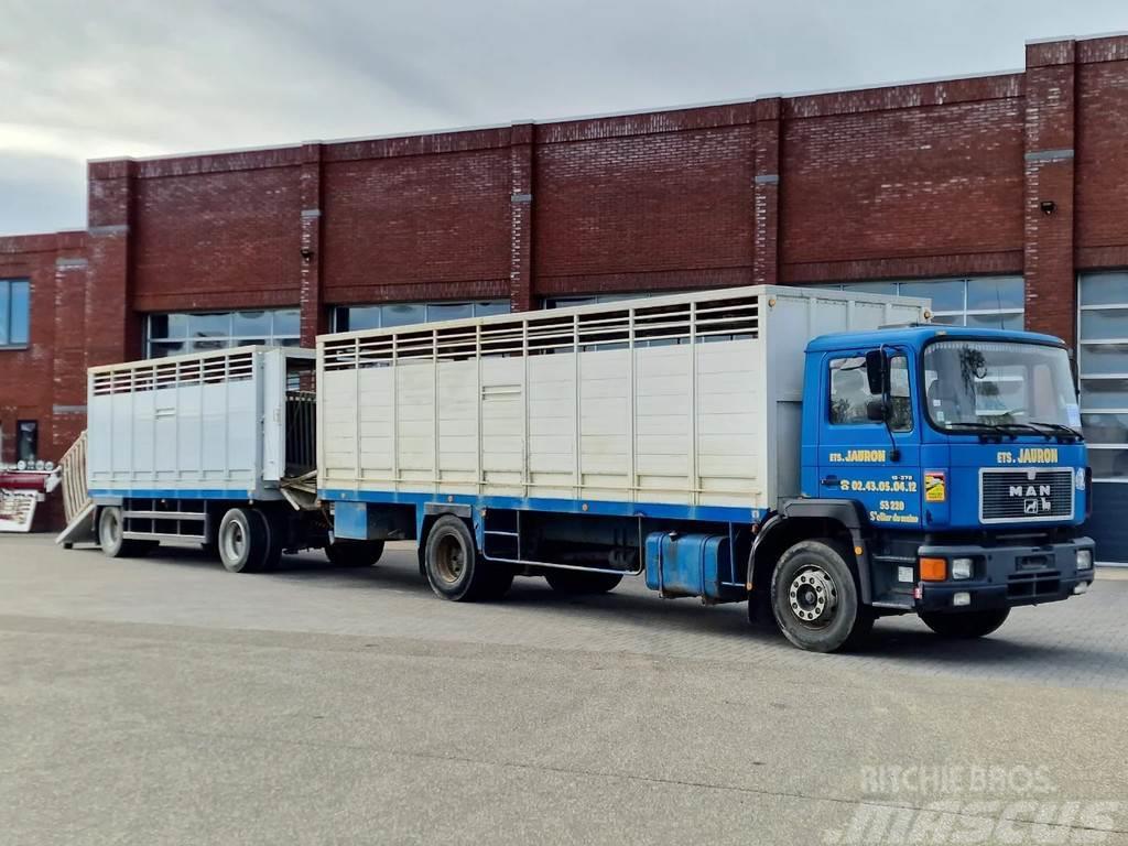 MAN 19.372 4x2 Livestock Guiton - Truck + Trailer - Ma Dieren transport trucks