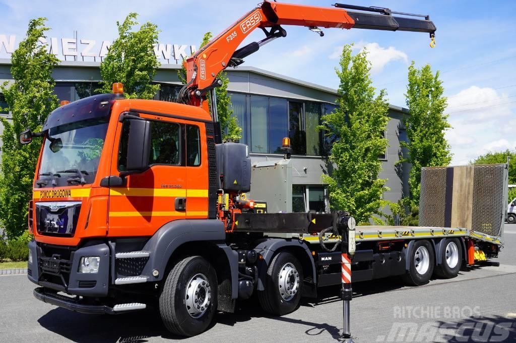 MAN TGS 35.360 E6 8×2 / Tow truck / Crane Fassi F235 Vlakke laadvloer met kraan