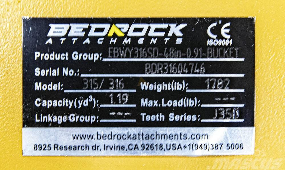 CAT 48" Severe Rock Bucket 315D/F,316E/F,318D2/E/F Overige componenten