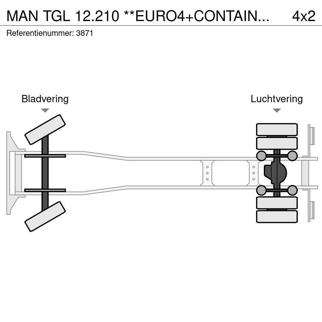 MAN TGL 12.210 **EURO4+CONTAINER** Hook lift trucks