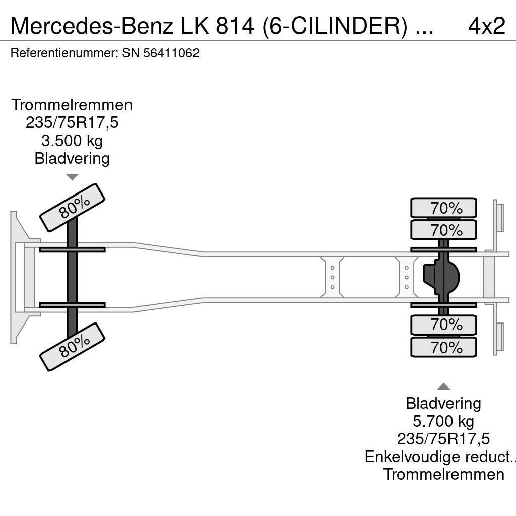 Mercedes-Benz LK 814 (6-CILINDER) FULL STEEL SUSPENSION WITH OPE Platte bakwagens