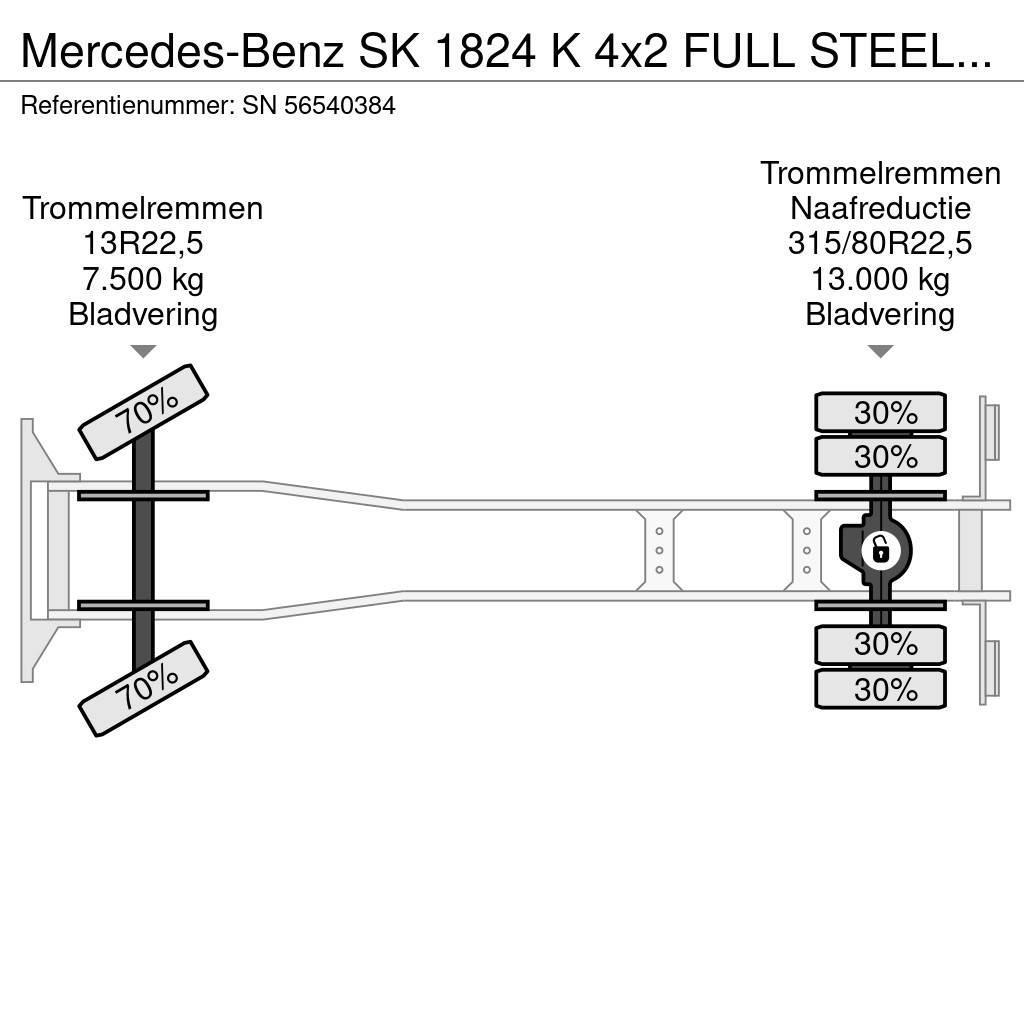 Mercedes-Benz SK 1824 K 4x2 FULL STEEL CHASSIS WITH ATLAS CONTAI Portaalsysteem vrachtwagens
