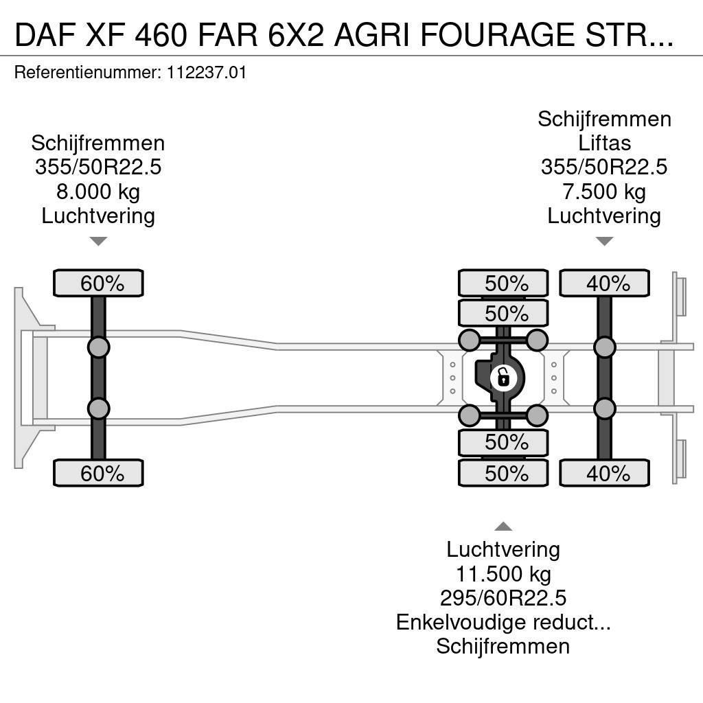 DAF XF 460 FAR 6X2 AGRI FOURAGE STRO MASCHINEN MACHINE Flatbed / Dropside trucks