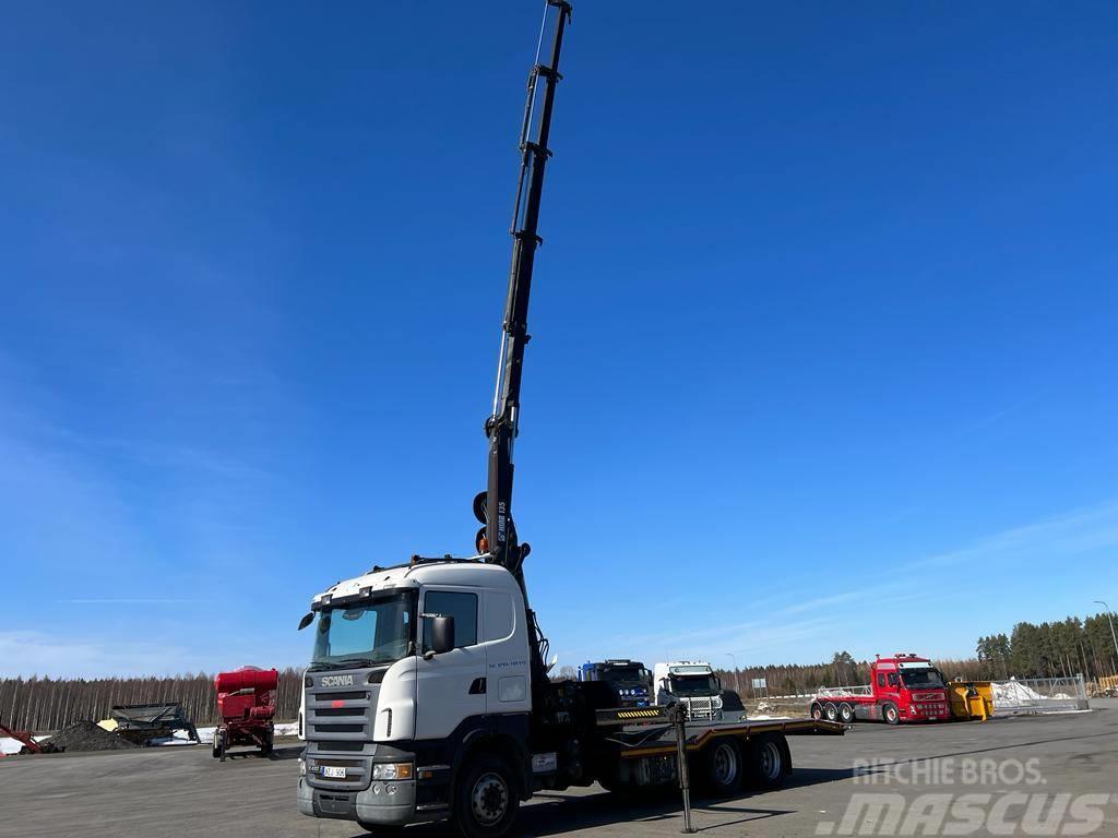 Scania R 420 LB Vlakke laadvloer met kraan