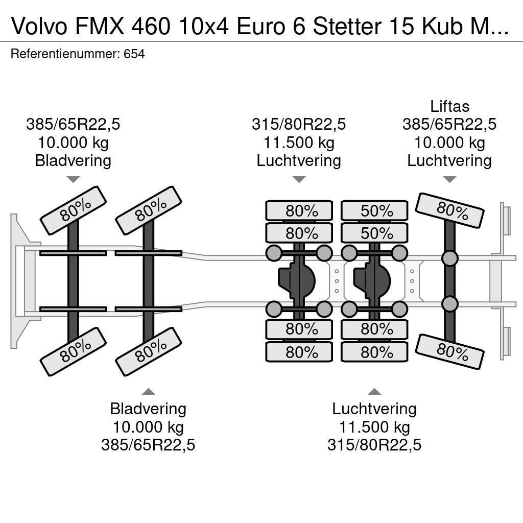 Volvo FMX 460 10x4 Euro 6 Stetter 15 Kub Mixer 9 Pieces Betonmixers en pompen