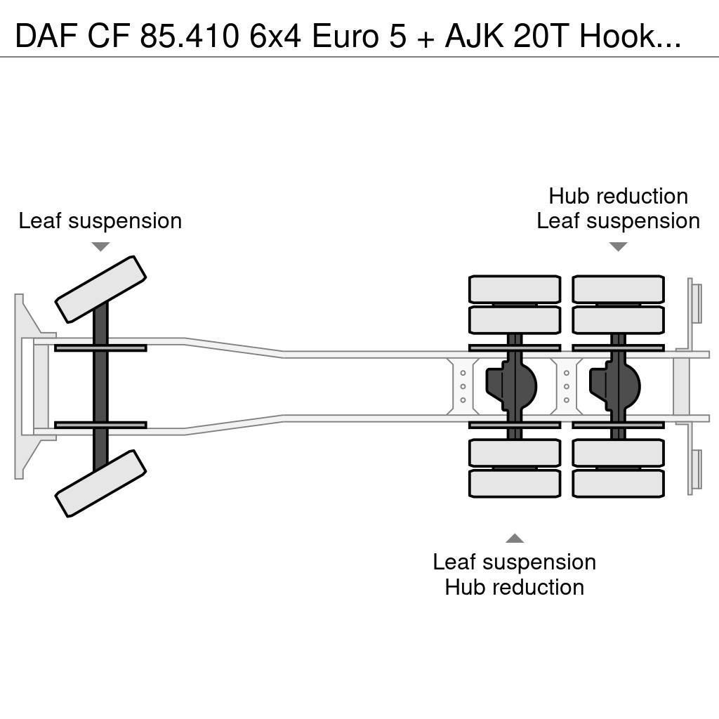 DAF CF 85.410 6x4 Euro 5 + AJK 20T Hooksystem Vrachtwagen met containersysteem