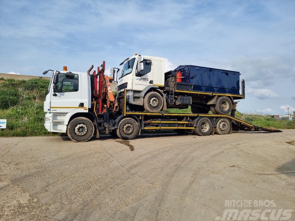 DAF CF85.380 plant lorry with crane Vlakke laadvloer met kraan