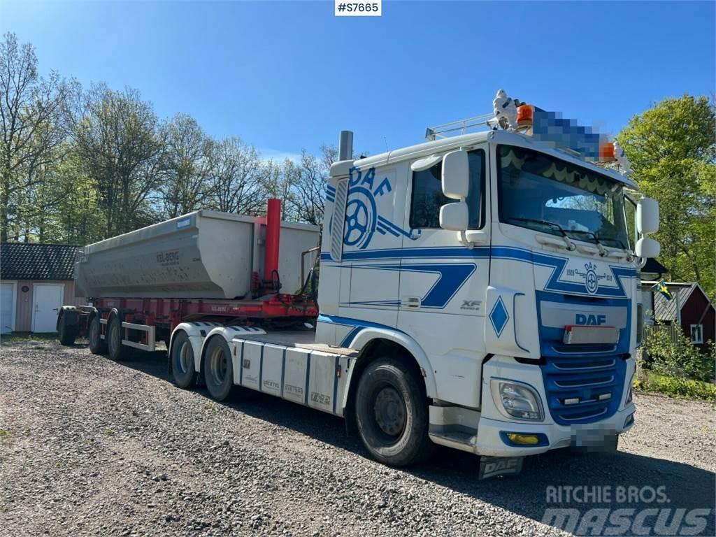 DAF XF 510 FTT tractor head with tipper trailer Trekkers