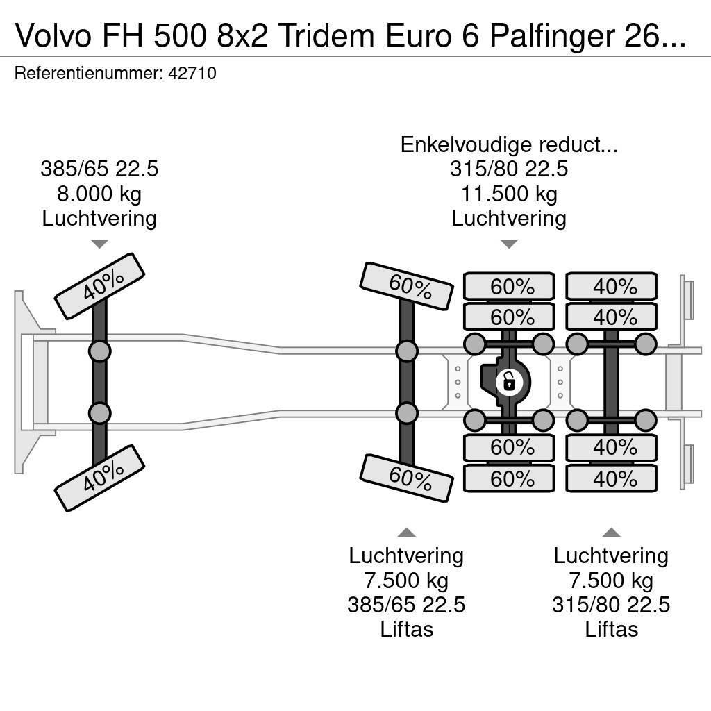 Volvo FH 500 8x2 Tridem Euro 6 Palfinger 26 Ton haakarms Vrachtwagen met containersysteem