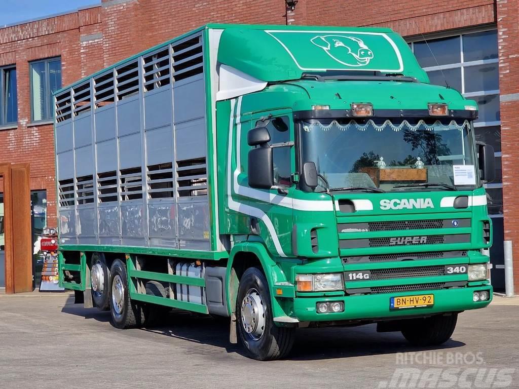 Scania P114-340 2 deck livestock - Loadlift - Moving floo Dieren transport trucks