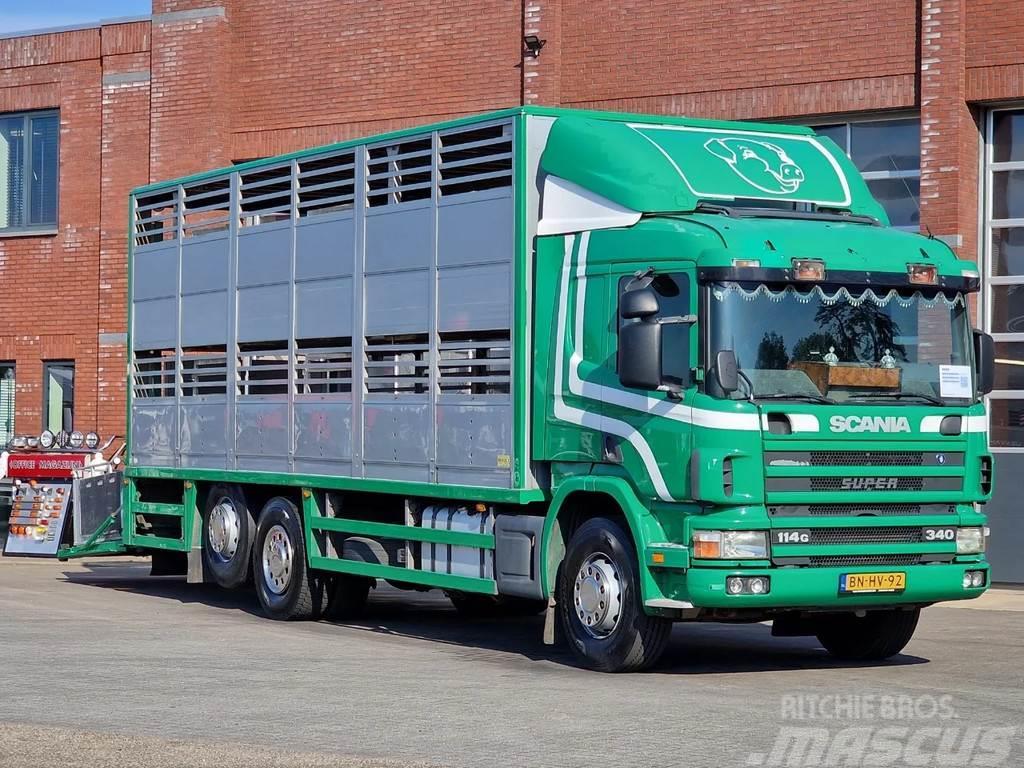 Scania P114-340 2 deck livestock - Loadlift - Moving floo Dieren transport trucks