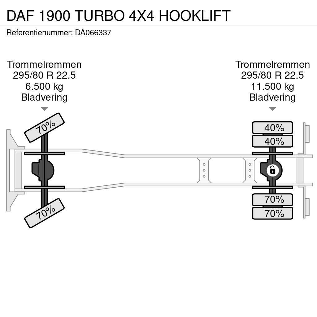 DAF 1900 TURBO 4X4 HOOKLIFT Vrachtwagen met containersysteem