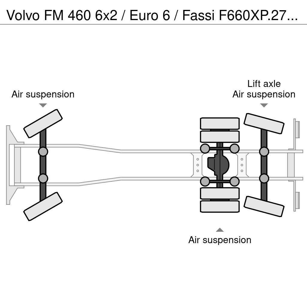 Volvo FM 460 6x2 / Euro 6 / Fassi F660XP.27 + Flyjib Kranen voor alle terreinen