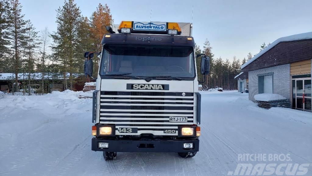 Scania 143 450 Asuntokuorma-auto Bakwagens met gesloten opbouw