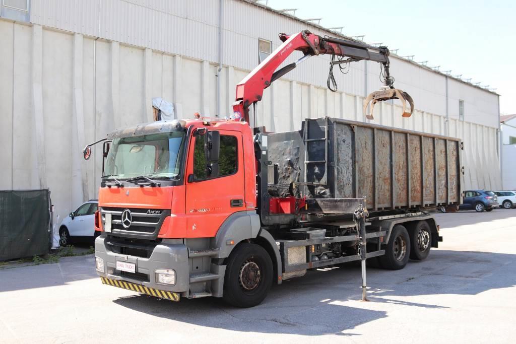 Mercedes-Benz Axor 2540 E5 AHK Retarder Kran Funk Container Vrachtwagen met containersysteem