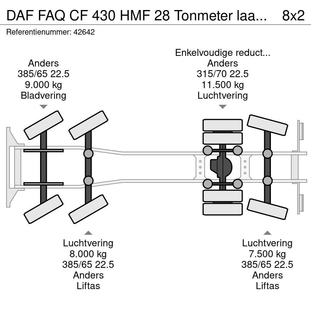 DAF FAQ CF 430 HMF 28 Tonmeter laadkraan Vrachtwagen met containersysteem