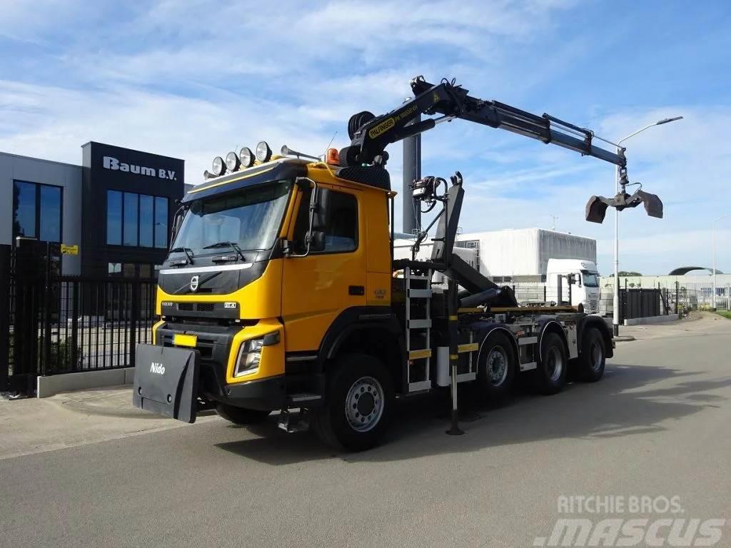 Volvo FMX 460 8X6 HAAKSYSTEEM 30 TONS + PALFINGER PK 180 Vrachtwagen met containersysteem
